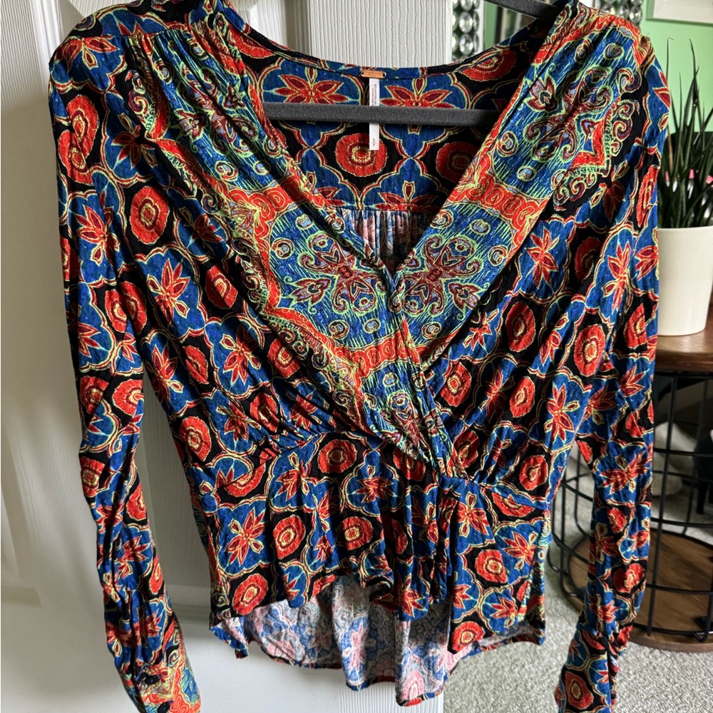 Free People Multicolor Floral Blouse